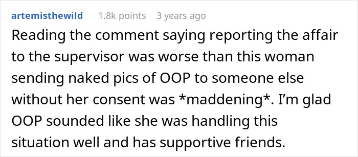 Comment supporting reporting affair and handling situation
