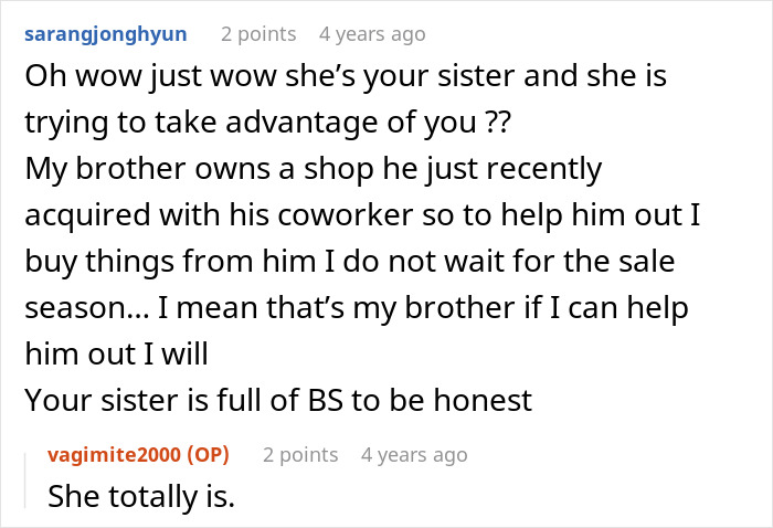 Entitled Sister Doesn’t Get A Free Airbnb Stay During Peak Season, Then Demands $300 To “House Sit” Entitled Sister Doesn’t Get A Free Airbnb Stay During Peak Season, Then Demands $300 To “House Sit”