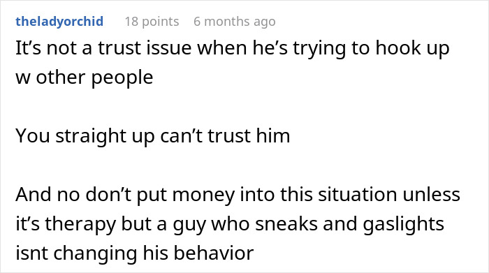 Comment discussing trust issues as a wife finds husband’s hidden folder, describing behavior as creepy and borderline predatory. Comment discussing trust issues as a wife finds husband’s hidden folder, describing behavior as creepy and borderline predatory.