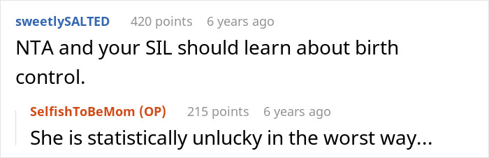 Screenshot of a Reddit discussion about a woman wanting her baby adopted by her brother and conflict with her sister-in-law. Screenshot of a Reddit discussion about a woman wanting her baby adopted by her brother and conflict with her sister-in-law.