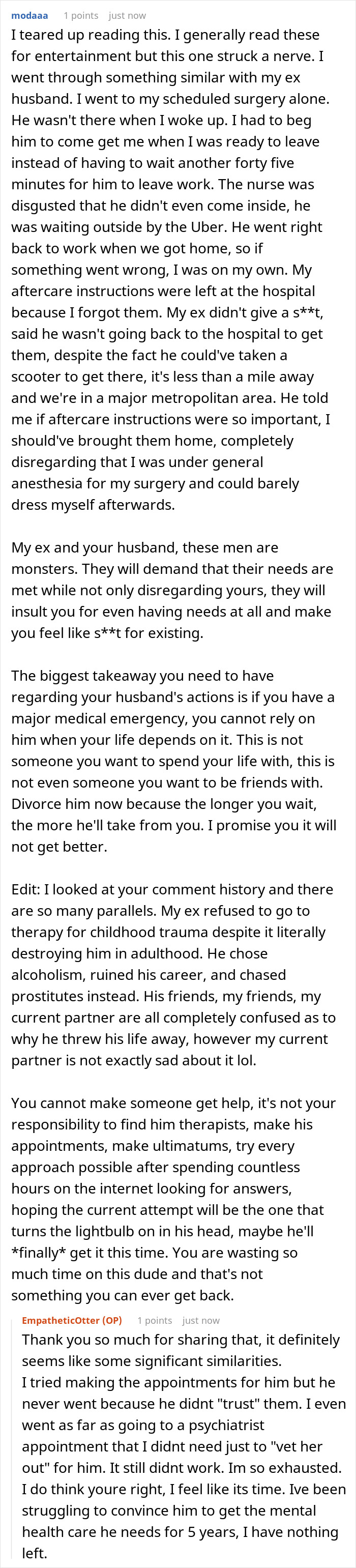 A heartbreaking story about a wife with cervical cancer whose husband refuses to help, prioritizing his toothache.