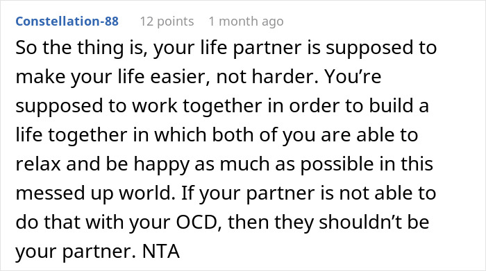 Comment emphasizing relationship challenges and liberation after ending over a one cent issue with a partner.