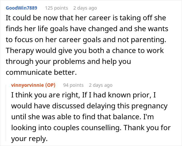 Pregnant partner worries about marriage trouble as wife&rsquo;s career glow-up shifts focus away from parenting and relationship.