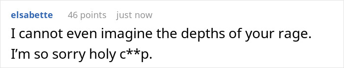 A comment empathizing with rage over a husband's house and hoarder issues impacting finances.