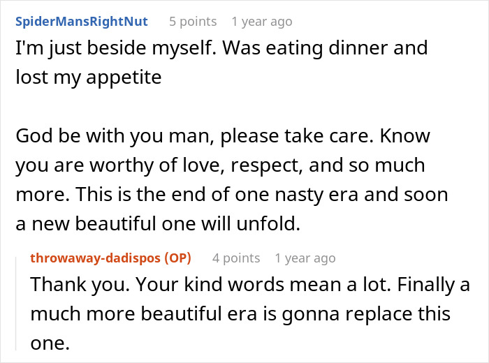 Reddit comments about a man's wife and dad, expressing sympathy after a double betrayal. New era of healing begins.
