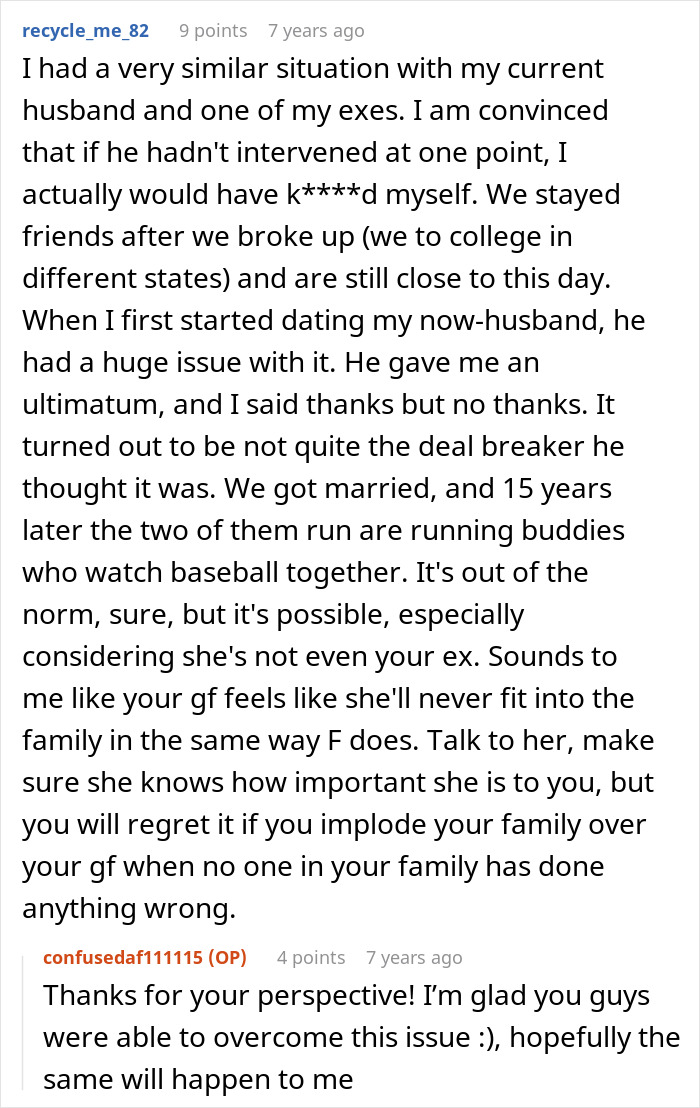 Reddit user shares relationship story about woman breaking up with boyfriend over his female friend's close family bond. Reddit user shares relationship story about woman breaking up with boyfriend over his female friend's close family bond.