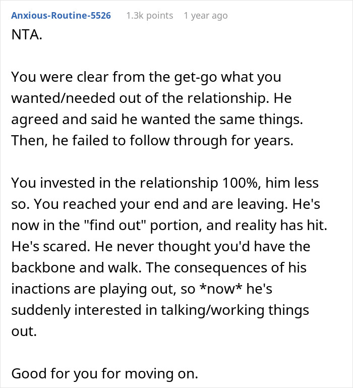 Guy Promises Engagement To Get GF To Move In, Spends Two Years Dodging The Topic Until She's Done