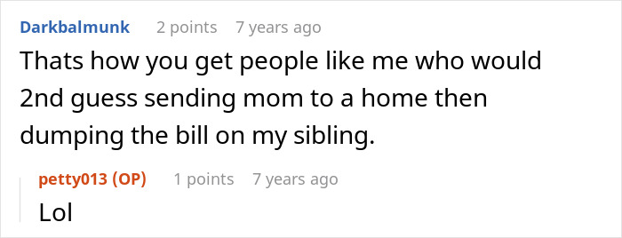 Screenshot of a Reddit conversation where a user discusses taking matters into their own hands after mom won&rsquo;t believe or defend her kid.