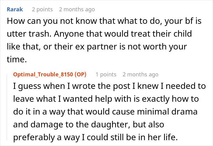 Screenshot of an online forum discussion about a woman confused by her boyfriend’s difficult ex and seeking advice. Screenshot of an online forum discussion about a woman confused by her boyfriend’s difficult ex and seeking advice.