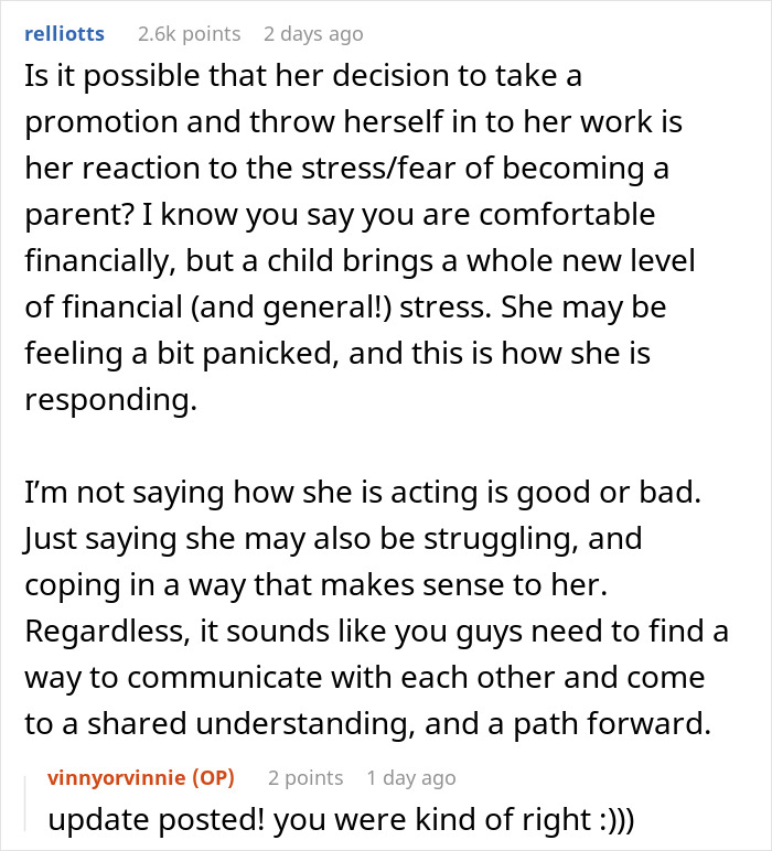 Text conversation about wife&rsquo;s career glow-up causing marriage trouble and pregnant partner feeling isolated.
