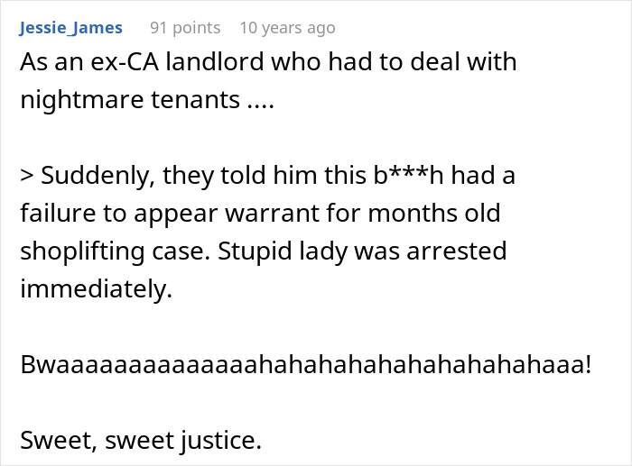 Comment about man confronting friend&rsquo;s girlfriend in his house and police involvement after eviction dispute.