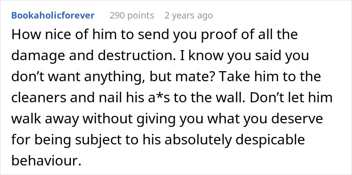 A Reddit comment urging someone to fight for what they deserve due to a partner's despicable behavior, linking to donor baby issues.