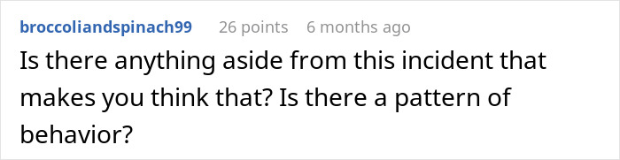 Comment asking if there is a behavioral pattern related to a 5-year-old daughter possibly being a psychopath.