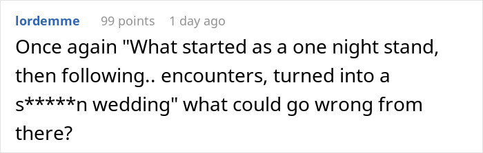 A comment by lordemme, 99 points, 1 day ago. The comment text discusses how things can go wrong at a family dinner.