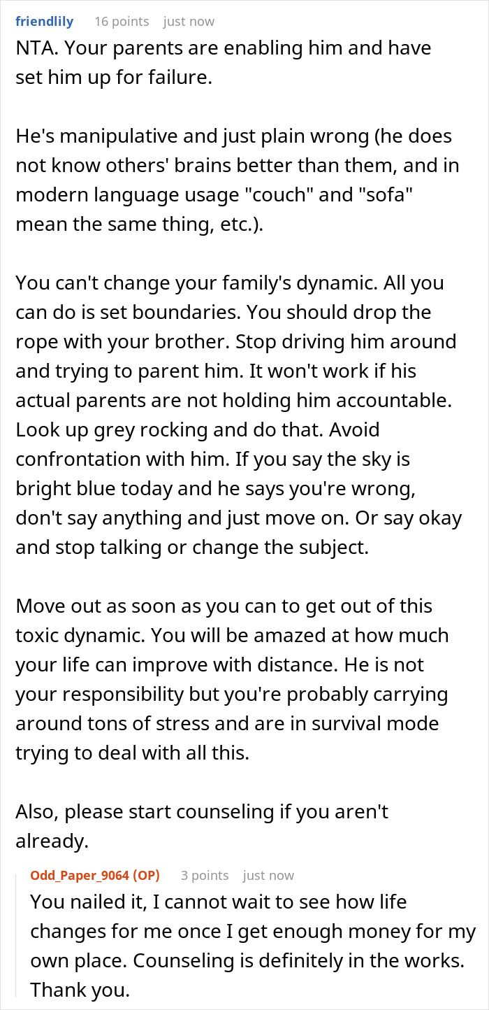 Reddit advice on setting boundaries and dealing with the stress of driving autistic brother without gratitude. Reddit advice on setting boundaries and dealing with the stress of driving autistic brother without gratitude.