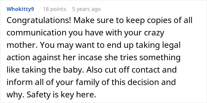 ALT text: Advice on handling mom&rsquo;s creepy behavior and concerns about safety involving her baby in a tense family situation.
