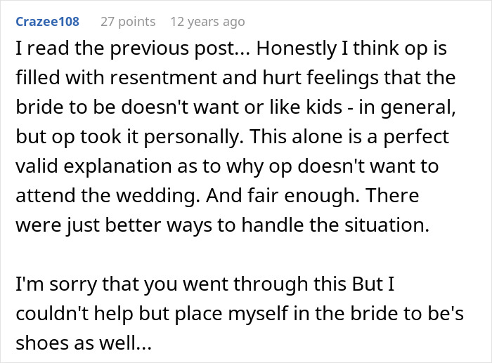 Mom RSVPs ‘No’ To Childfree Wedding An 12-Hour Flight Away, Bride Takes It Personally Mom RSVPs ‘No’ To Childfree Wedding An 12-Hour Flight Away, Bride Takes It Personally