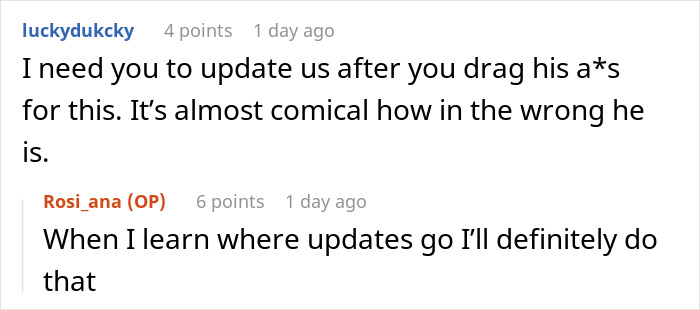 A Reddit screenshot of comments about a manager asking a woman using a feeding tube to avoid it in the office.