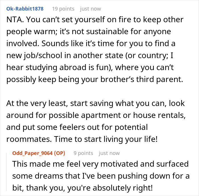 Commenters discussing frustrations of driving autistic brother everywhere and the lack of gratitude causing stress and burnout. Commenters discussing frustrations of driving autistic brother everywhere and the lack of gratitude causing stress and burnout.