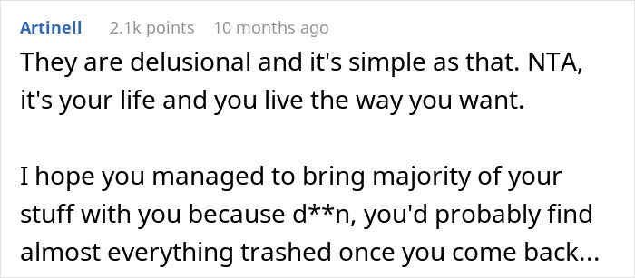 A supportive comment advises a teen about cousin's repeated lies and theft, urging them to live freely and beware of belongings.