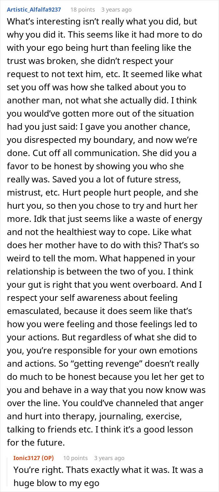 Guy Gets Savage Revenge On Cheating Ex, Thinks He Went Overboard: "A Doormat, A Joke, An Option"