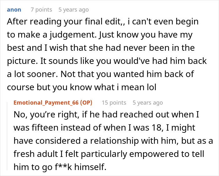 Reddit conversation about estranged dad leaving inheritance to daughter and stepmom demanding equal share.