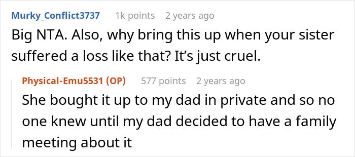 A Reddit comment and reply discussing family issues, involving a dad, kids, and potential stepmom conflict.