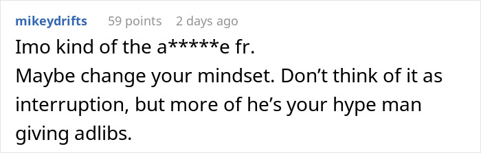 Man Upset Spouse Stopped Telling His Parents About Their Vacation Because He Interrupted Them Man Upset Spouse Stopped Telling His Parents About Their Vacation Because He Interrupted Them