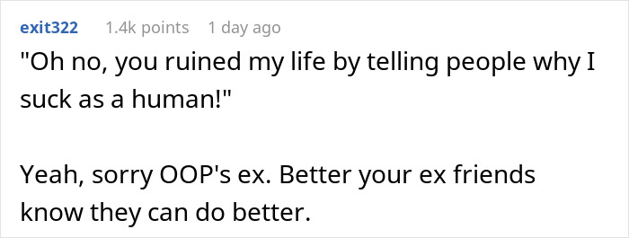 Comment discussing confusion when boyfriend’s ex causes issues, revealing she is not the problem in their relationship. Comment discussing confusion when boyfriend’s ex causes issues, revealing she is not the problem in their relationship.