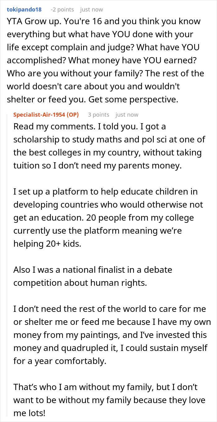 Reddit conversation where a teen calls out wealthy mom&rsquo;s hypocrisy treating house help like family but housing them in a shed.