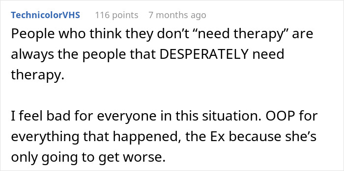 Comment discussing the emotional impact of a wife divorcing her husband during cancer and later seeking a second chance.