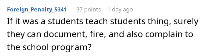 Comment discussing the possibility of documenting, firing, and complaining to a school program about kid work and mother fired issues. Comment discussing the possibility of documenting, firing, and complaining to a school program about kid work and mother fired issues.