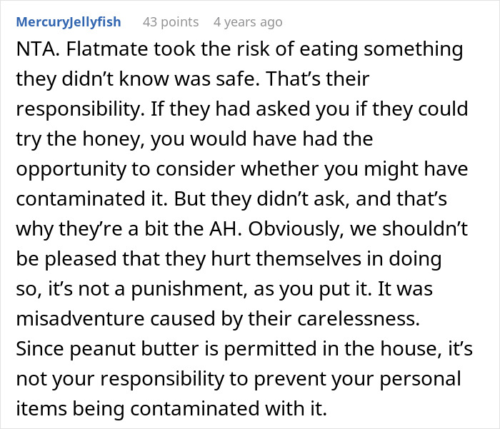 Person Contaminates Honey With Peanuts, Chaos Ensues After Allergic Roommate Decides To Eat It