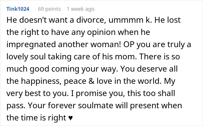 Comment about a delusional husband expecting his wife to raise his affair child, expressing support and encouragement for the wife. Comment about a delusional husband expecting his wife to raise his affair child, expressing support and encouragement for the wife.