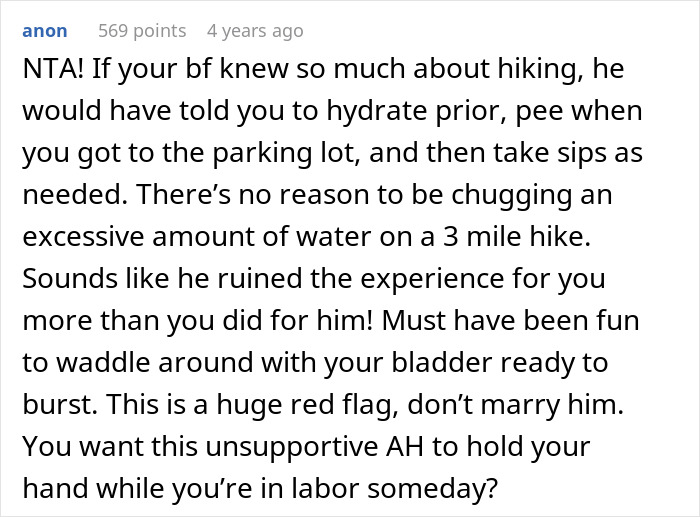 Woman Has A Bathroom Emergency On Hike, Boyfriend&rsquo;s Reaction To It Ends Their Relationship