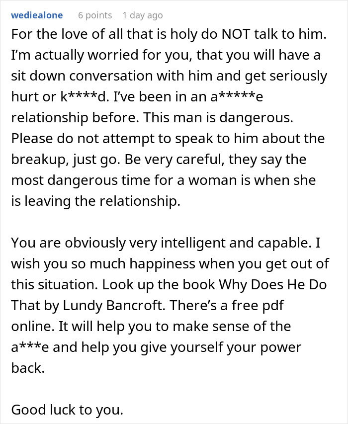 Woman Fakes Work Trip To Escape Volatile Boyfriend, Asks If That Makes Her A Coward