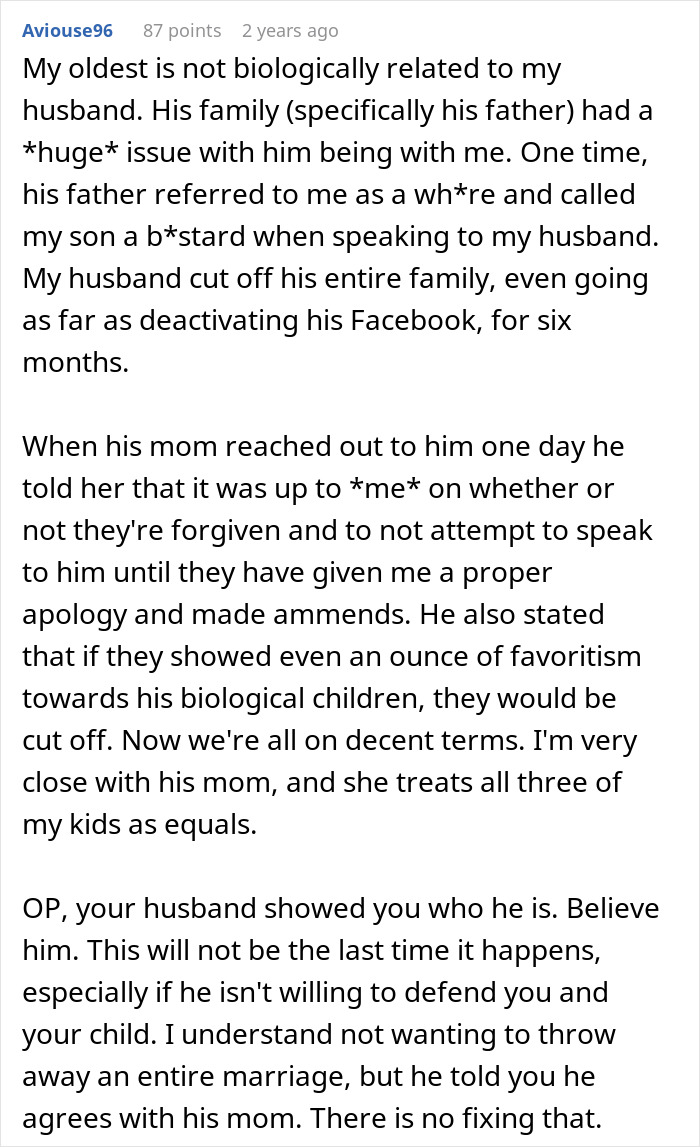 A Reddit post detailing a man's struggle with his donor baby and family conflict, where he felt emasculated.