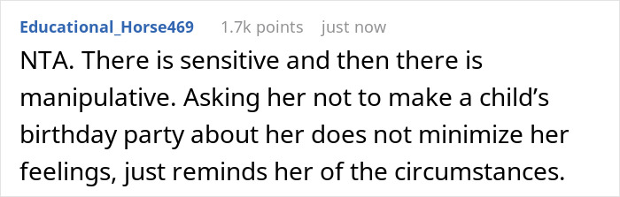 A comment from Educational_Horse469, discussing how a DIL is too sensitive and manipulative, not minimizing feelings.