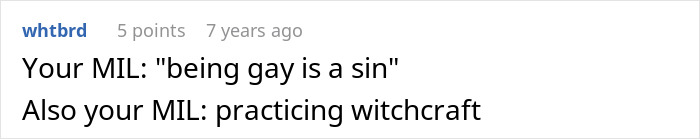 Screenshot of an online comment highlighting a homophobic MIL and a reference to police and fake cop situation.