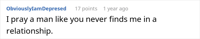 Screenshot of a social media comment expressing a wish to avoid being involved with a cheating partner or toxic relationship.