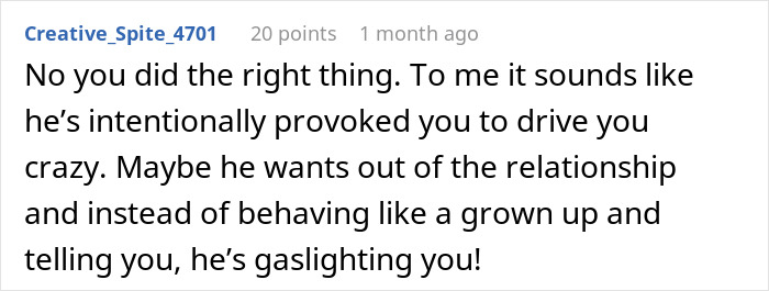 Text conversation highlighting a woman feeling liberated after ending a relationship over one cent and addressing gaslighting.