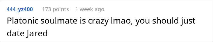 Screenshot of a Reddit comment discussing a girlfriend confused after boyfriend finds her connection with male best friend problematic.