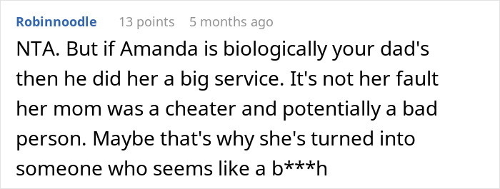 Comment discussing a confusing and wild family dynamic causing drama over DNA tests and child support.