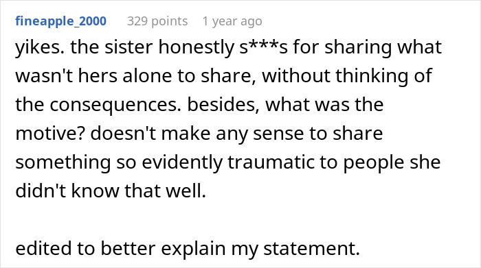Comment discussing a CEO hiring her sister after she was downsized and discovering the real reason behind the job loss.