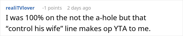 Comment on a forum discussing a guy making family as uncomfortable as possible after they refuse to leave his house.