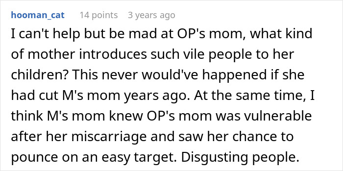 Comment about a mom pushing daughter to preserve friendship despite betrayal involving a &ldquo;stupid boy.&rdquo;