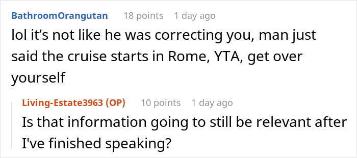 Man Upset Spouse Stopped Telling His Parents About Their Vacation Because He Interrupted Them Man Upset Spouse Stopped Telling His Parents About Their Vacation Because He Interrupted Them