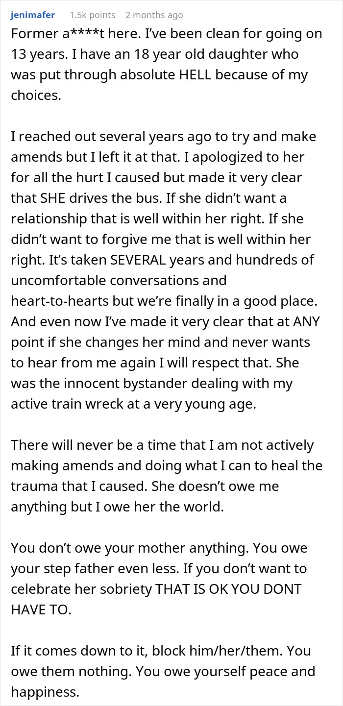 Son Skips Mom&rsquo;s Sobriety Anniversary Event, Says Her Recovery Doesn&rsquo;t Undo His Traumatic Childhood