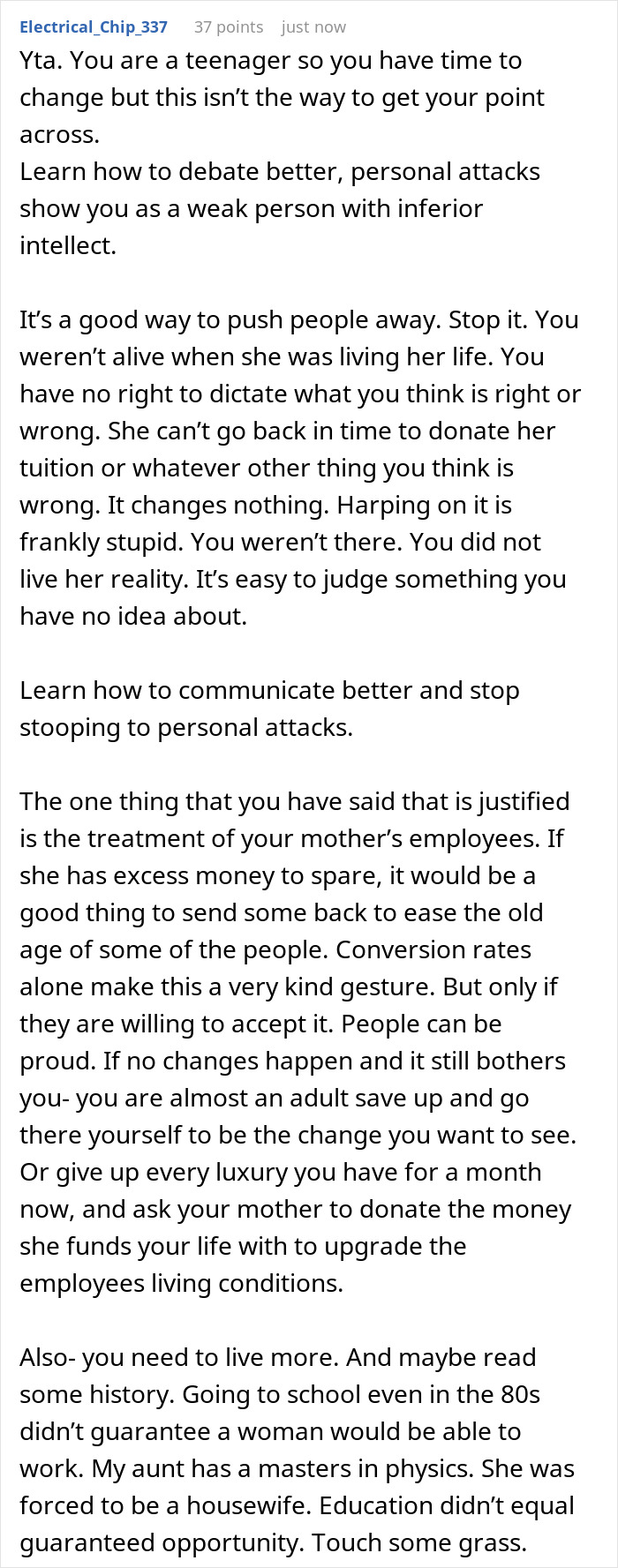 Teen calls out wealthy mom&rsquo;s hypocrisy for treating house help as family but making them stay in a shed.