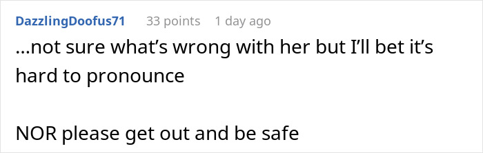 Commenter DazzlingDoofus71 expressing confusion and urging someone to be safe amid a tense situation online.
